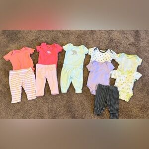 Baby Girl Onesies and Pants Collection (Carters, Gerber, Okie Dokie)